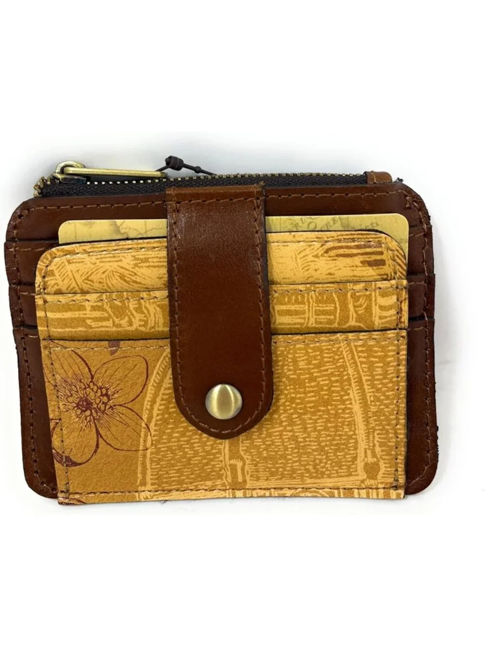 Stylish Leather ID Card Case Wallet | Italian Sketchbook Design, Compact & Chic